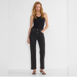 Denim Forum Black Straight Leg Jeans High-Waisted